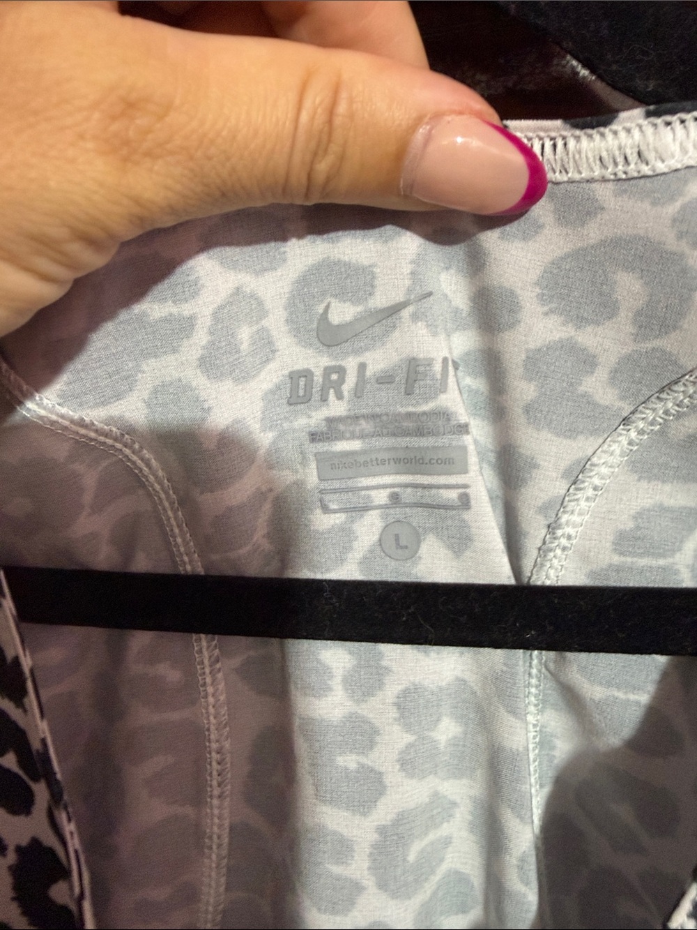 Nike Black & White Leopard Print Tennis Dress with Pink Swoosh - Picture 2 of 3